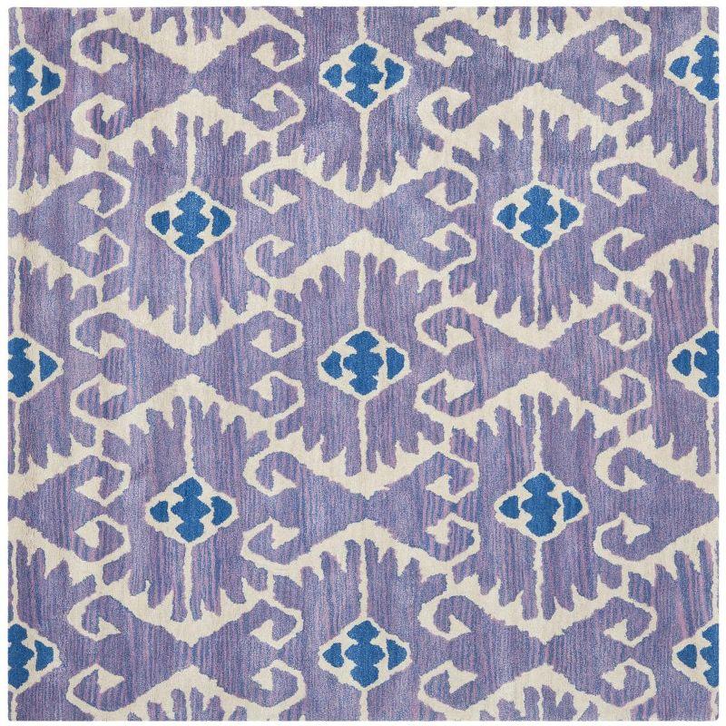 Wyndham WYD323 Hand Tufted Indoor Area Rug - Lavander/Ivory - 7'x7' - Safavieh