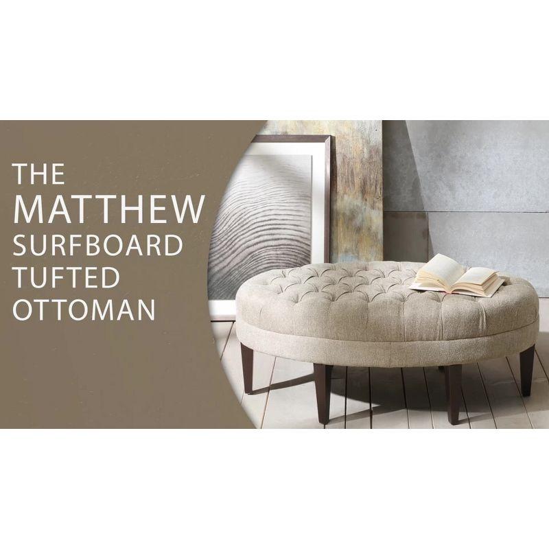 Martin Button Tufted Oval Cocktail Ottoman