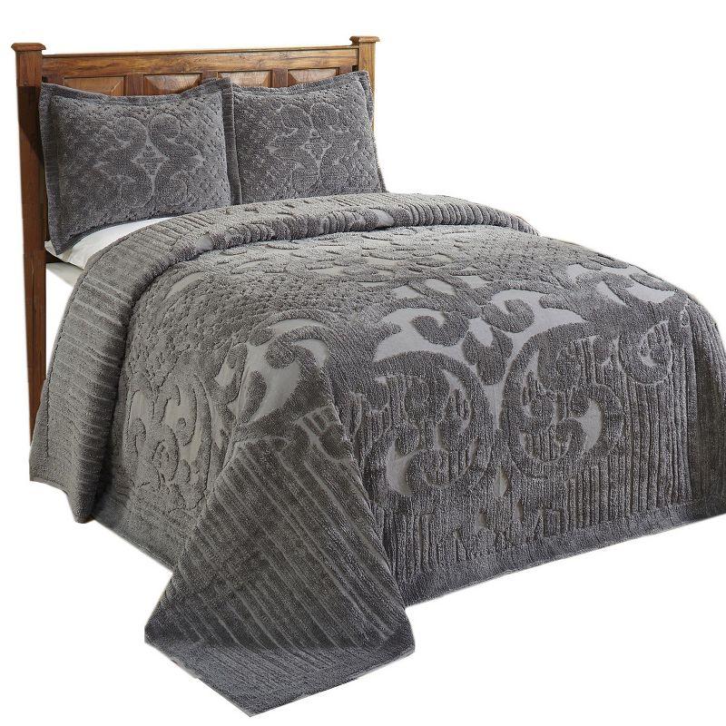 Ashton 100% Cotton Traditional Tufted Medallion Pattern Coverlet/Bedspread