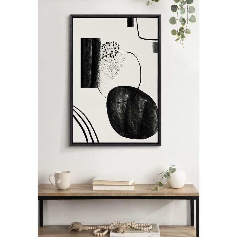 Kate and Laurel Abstract Composition Charcoal by Teju Reval, 23x33, Black