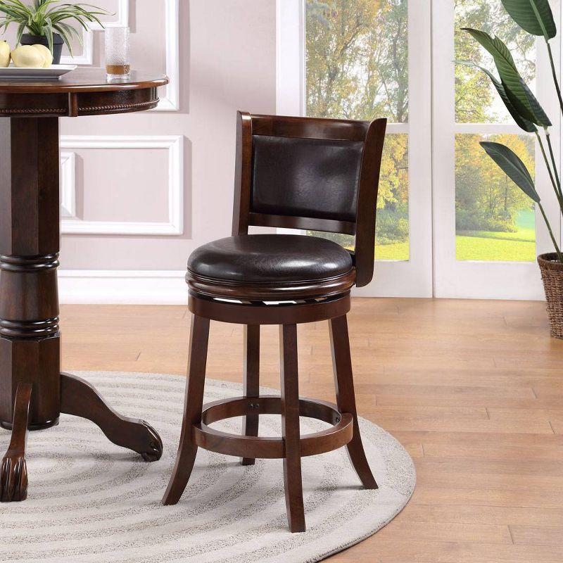 Augusta 24" Brown Swivel Hardwood Counter Stool