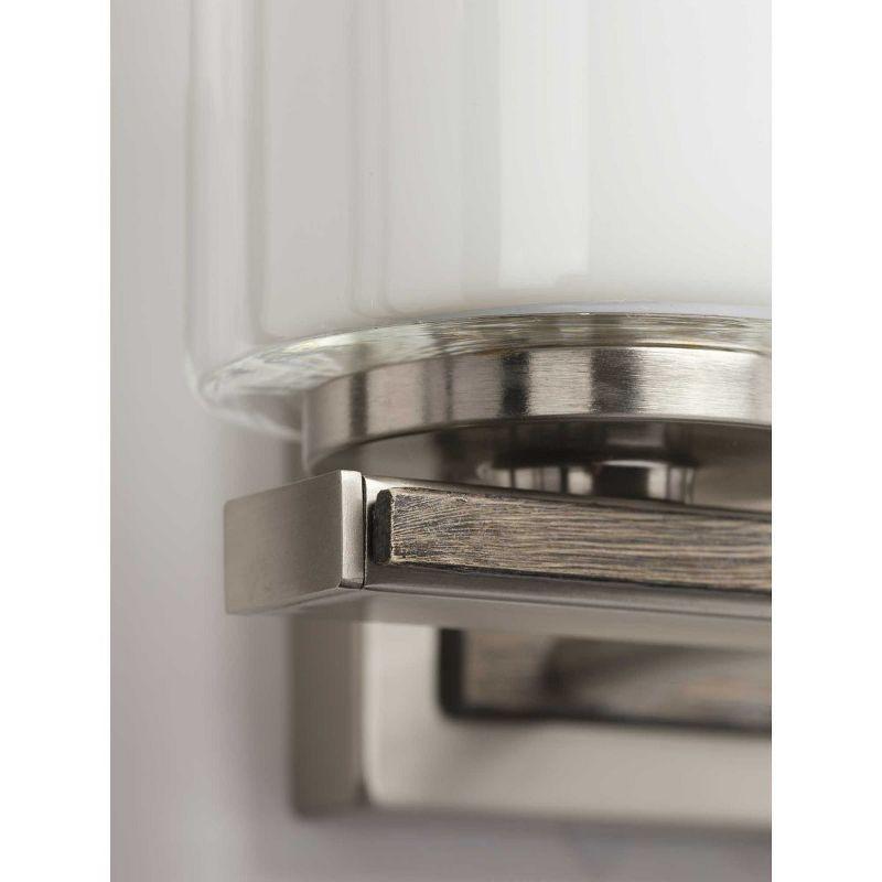 Brushed Nickel 2-Light Cylinder Shade Bath Vanity Fixture