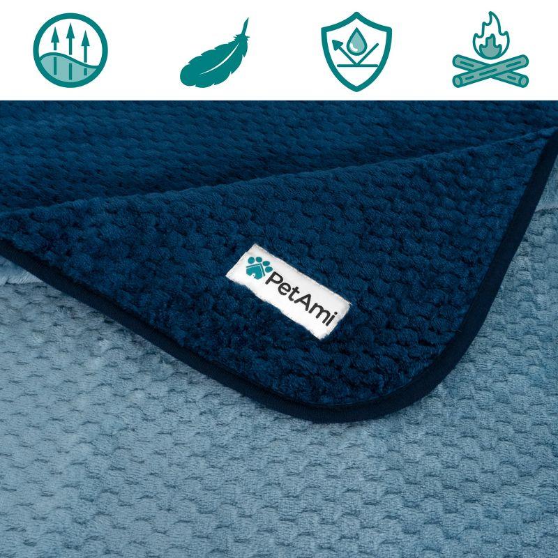 PetAmi Waterproof Dog Blanket, Leakproof Fleece Throw for Pet Cat Puppy Kitten, Reversible Washable Soft Plush Cover