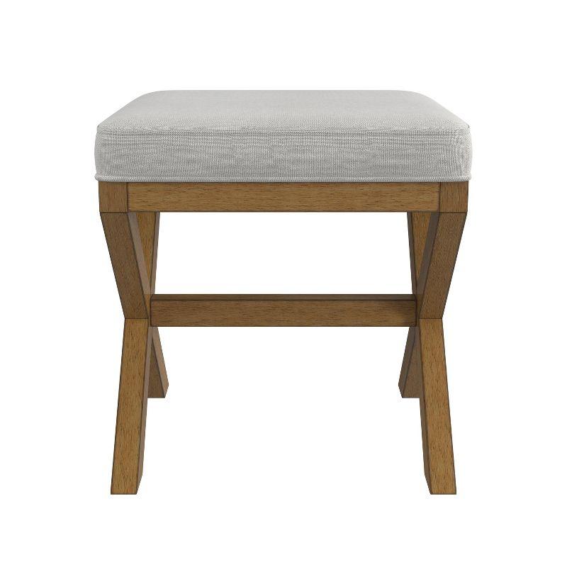 Hillsdale Furniture 18.5" Somerset Backless Wood Vanity Stool Fog: Padded Ottoman Bench, Polyester Upholstery