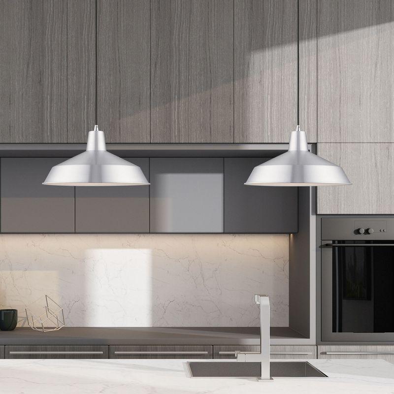 Livex Lighting Metal Shade 1 - Light Chandelier in  Brushed Aluminum