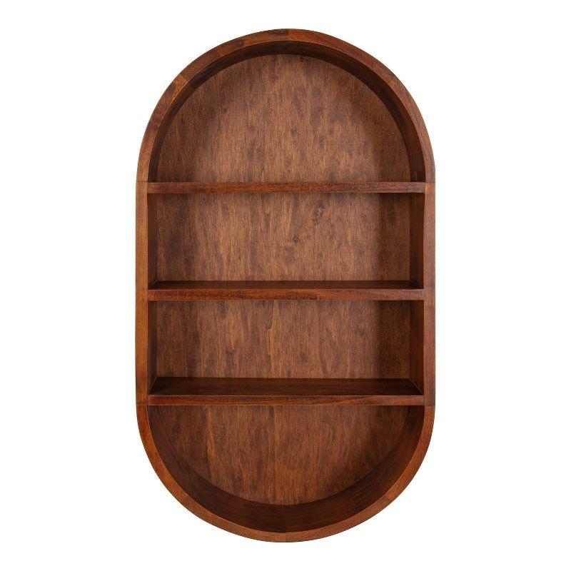 Minx Oval Solid Mango Wood Accent Wall Shelf