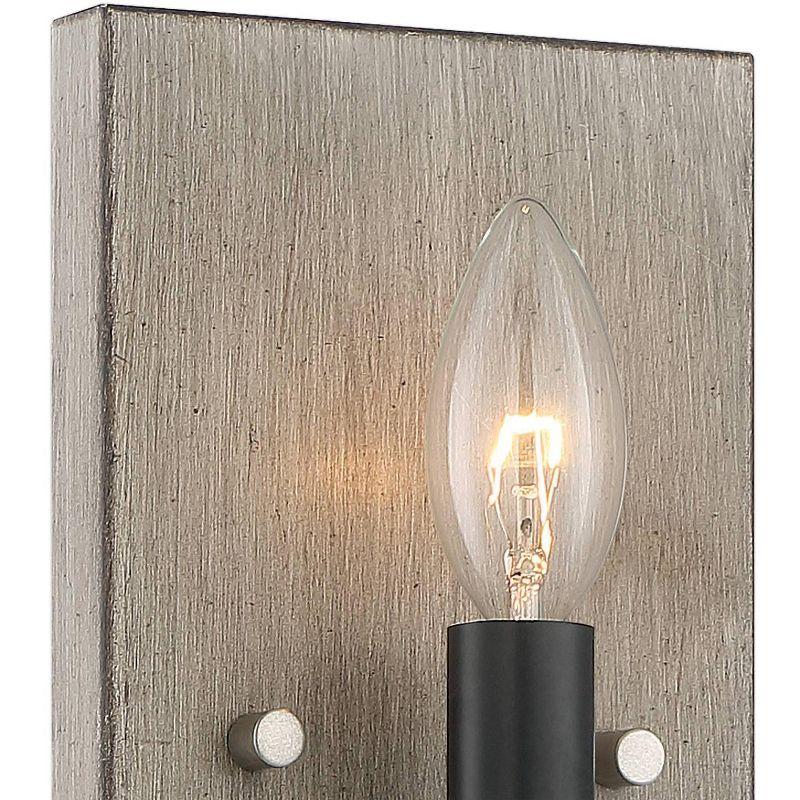 Minka Lavery Industrial Wall Light Sconce Aged Silverwood Coal Hardwired 5" Fixture for Bedroom Bathroom Vanity Reading Hallway