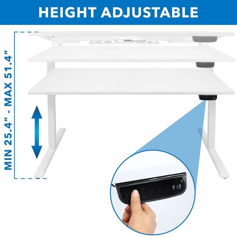 Mount-It! Height Adjustable Hand Crank Sit-Stand Desk Frame w/ Extra-Wide Tabletop | Multiple Colors