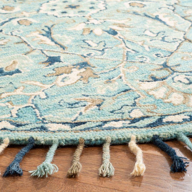 Blossom BLM457 Hand Tufted Area Rug - Blue/Ivory - 6' Round - Safavieh.