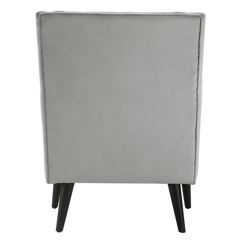 Pearl Grey Velvet Tufted Wingback Accent Chair 29.9"