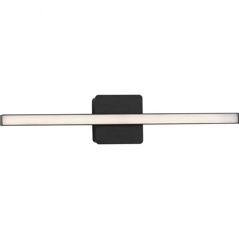 Matte Black 24" LED Linear Vanity Light with Acrylic Shade