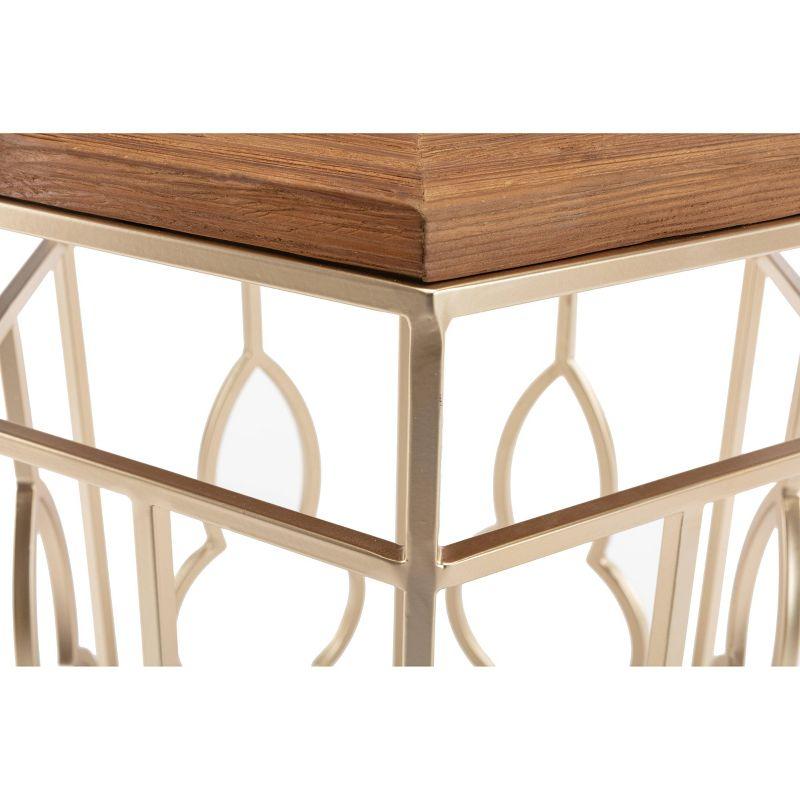 Genevieve Nesting Tables Gold/Natural - Boraam: Set of 2, Modern Style, Wood Surface, Metal Frame