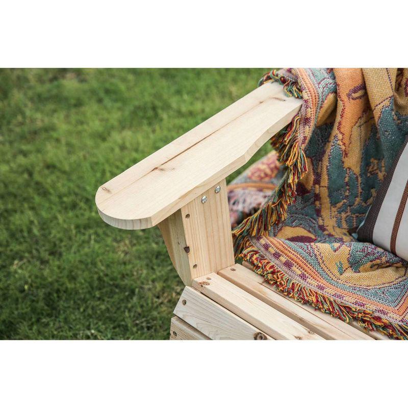 Adirondack Chair Wood - Patio Festival: Solid Fir, Outdoor Seating, Rustic Farmhouse Style, UV & Water-Resistant