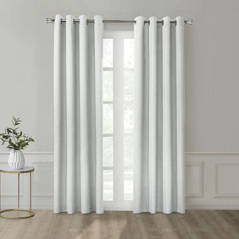 Thermaplus Marissa Blackout UV Protection Grommet Curtain Panel for Windows 52" x 63" Light Grey