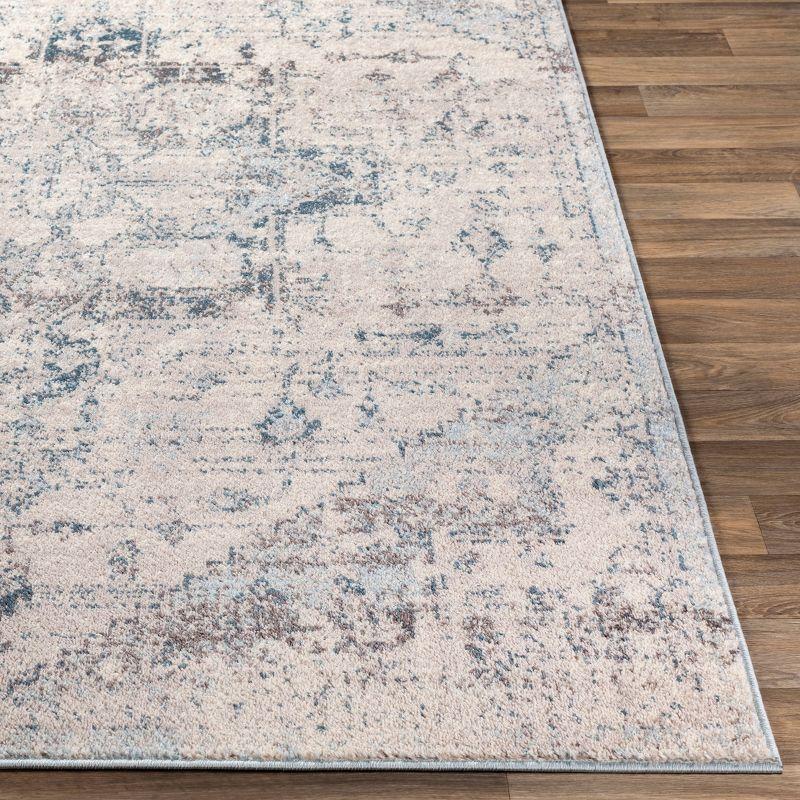 Elysian Blue Rectangular 6'7" x 9' Easy Care Area Rug