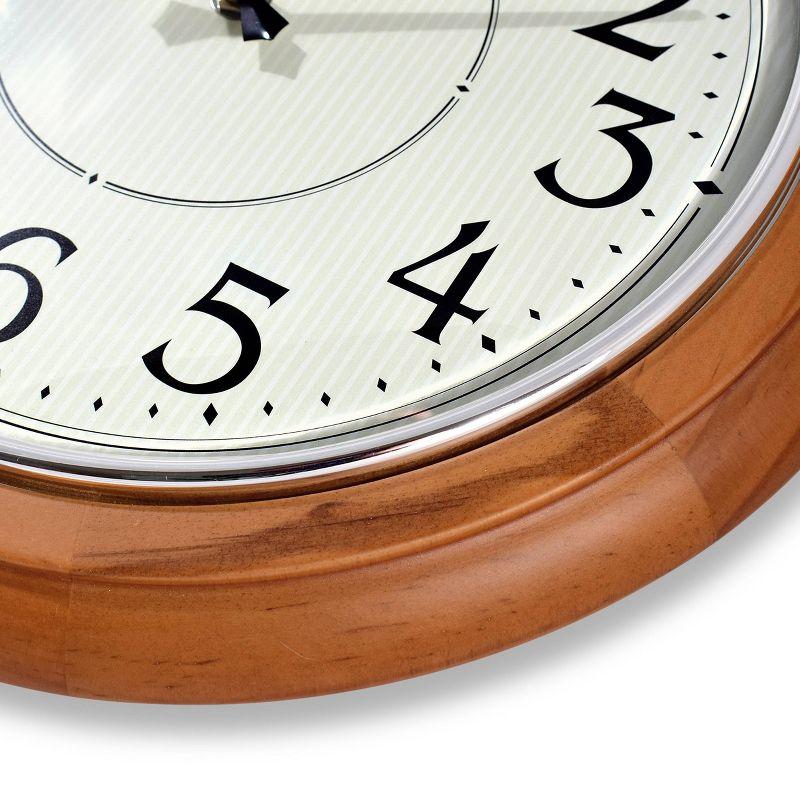 12.5" Wood Wall Clock with Quiet Sweep Natural - Westclox: Indoor Analog Timepiece, Modern Decor