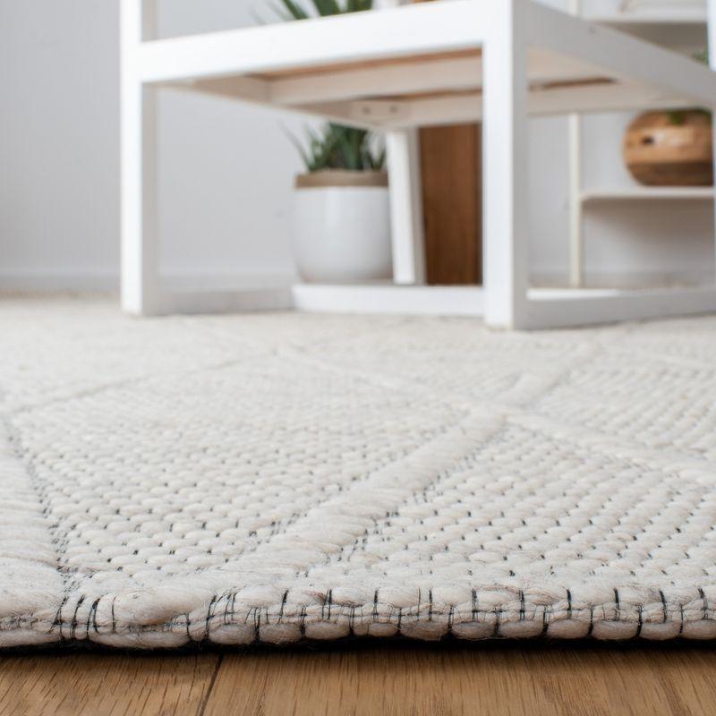 Marbella Ivory Flat Woven Wool and Synthetic Rug, 3' x 5'