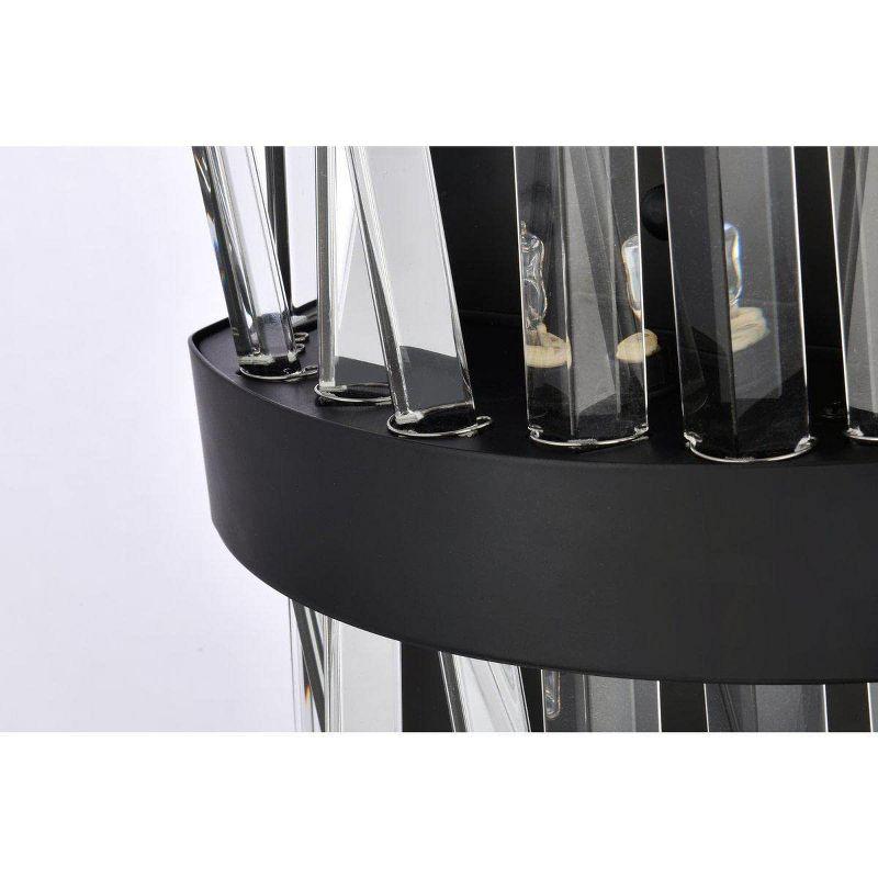 Elegant Lighting Serephina 8 inch crystal bath sconce in black