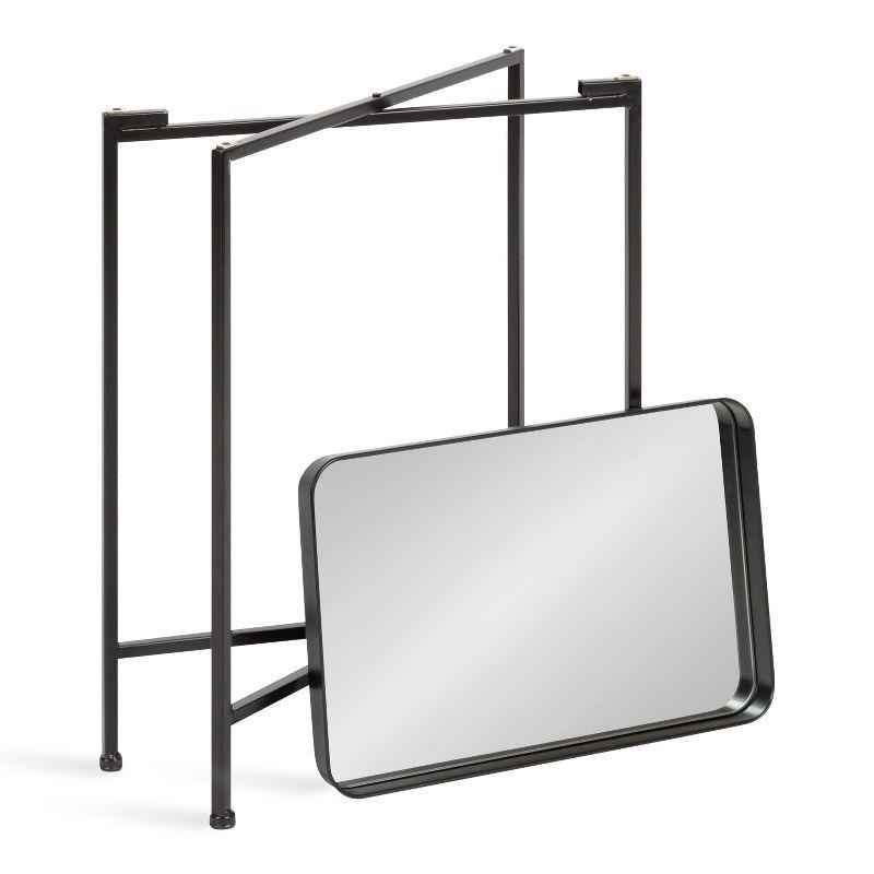 Kate and Laurel Celia Rectangle Metal Side Table, 18x12x26, Black