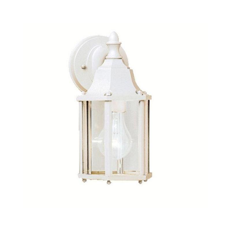 White Traditional Outdoor Wall Lantern with Clear Glass