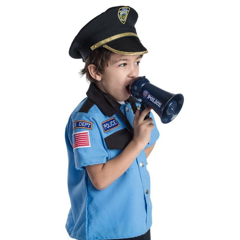 Dress Up America Pretend Play Police Officer's Megaphone with Siren Sound for Kids