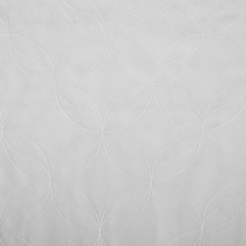 63"x50" Tamaryn Embroidered Trellis Sheer Rod Pocket Curtain Panel White - No. 918: Modern Polyester Curtains