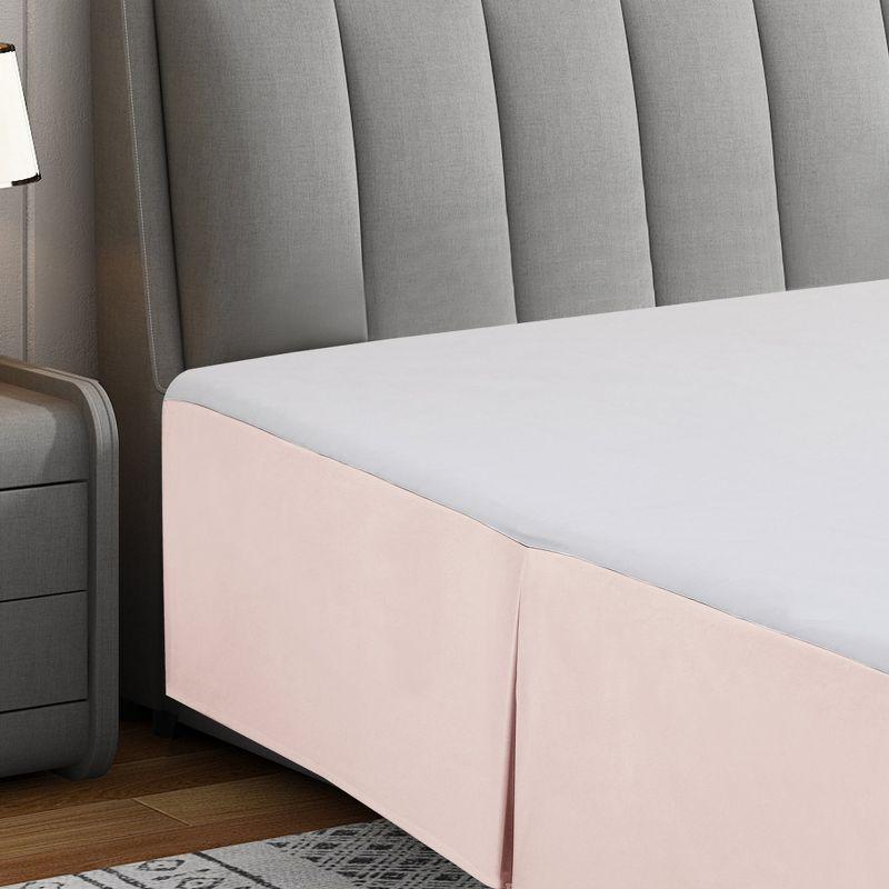 Swift Home | Basics Pleated Microfiber Bed Skirt 14-inch Drop Rose Blush Full