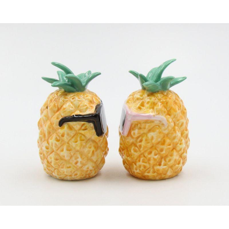 Tropical Ceramic Pineapple Sunglasses Salt and Pepper Shakers