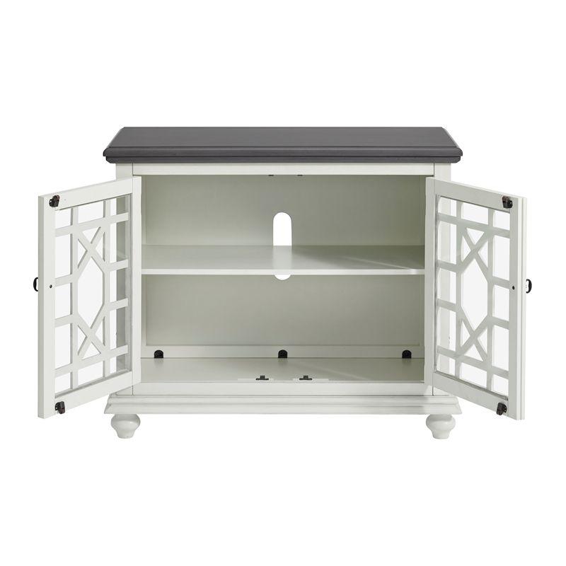 Martin Svensson Home Elegant Small Spaces TV Stand White with Gray Top