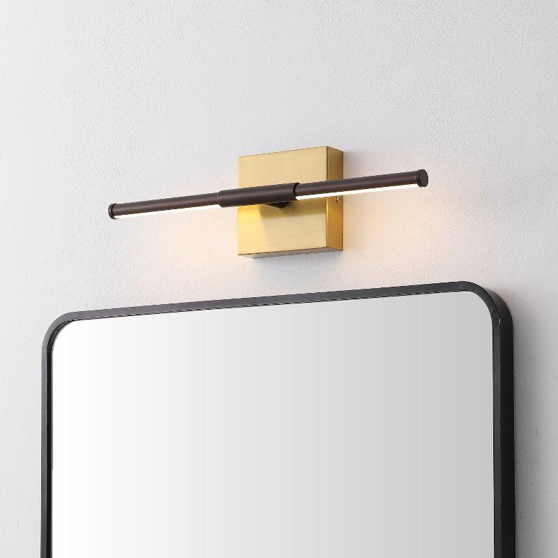 JONATHAN Y Makena 16.25" Modern Minimalist Dimmable Integrated LED Metal Wall Sconce, Oil Rubbed Bronze