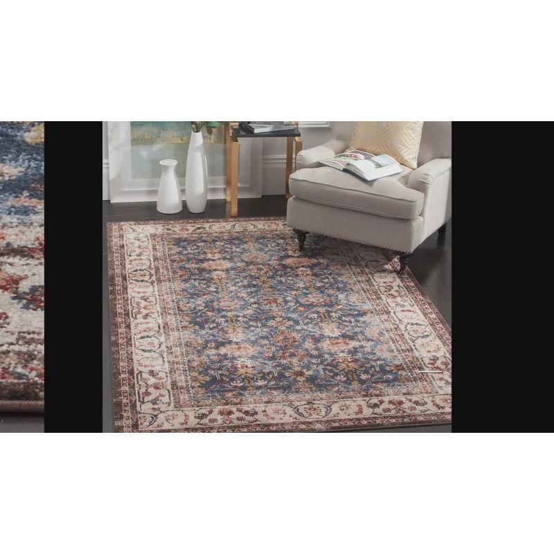 Bijar BIJ650 Power Loomed Area Rug Royal / Ivory 4' X 6' - Safavieh.