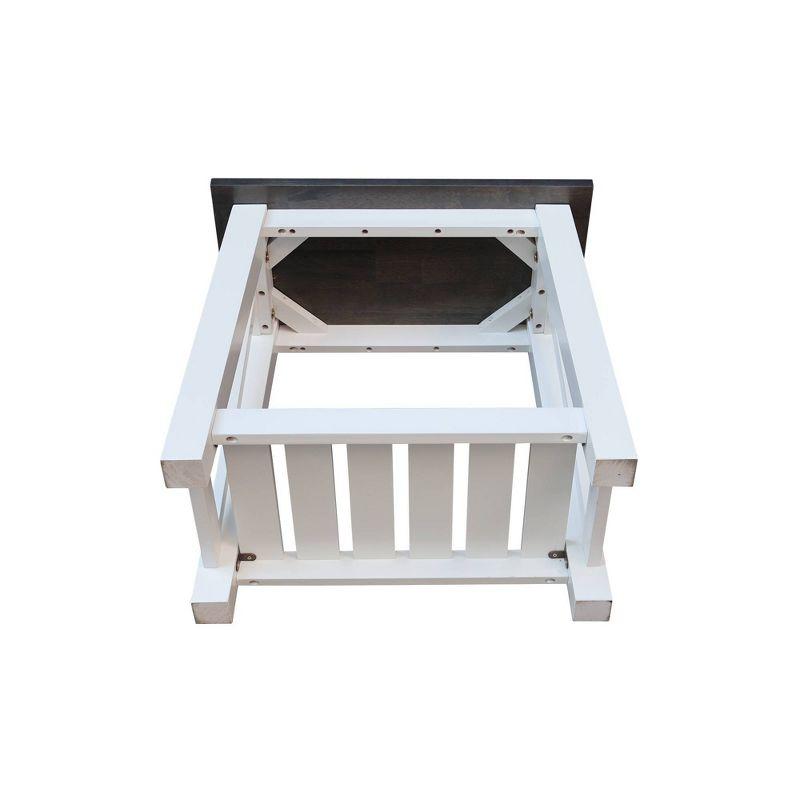 Eco-Friendly Parawood Surrey Rectangular Side Table in White & Heather Gray