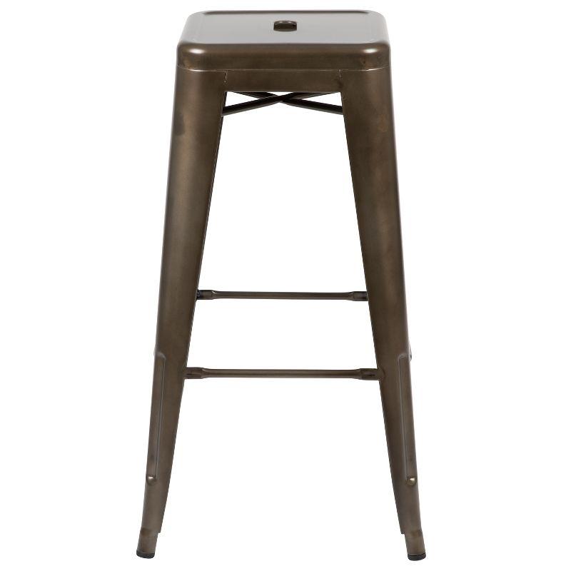 Flash Furniture 30" High Metal Indoor Bar Stool in Gun Metal Gray - Stackable Set of 4