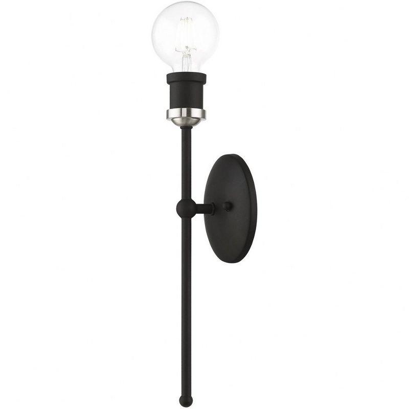 Lansdale Black and Brushed Nickel Contemporary Urban Sconce