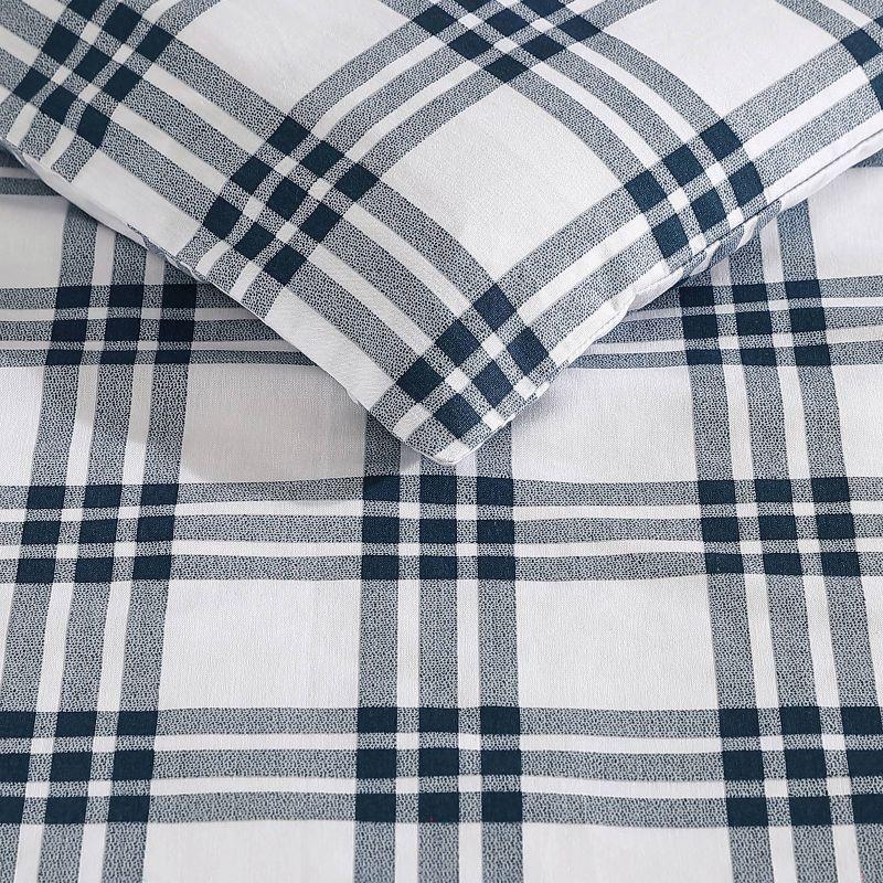 Eddie Bauer Basic Plaid Duvet Set Navy Blue