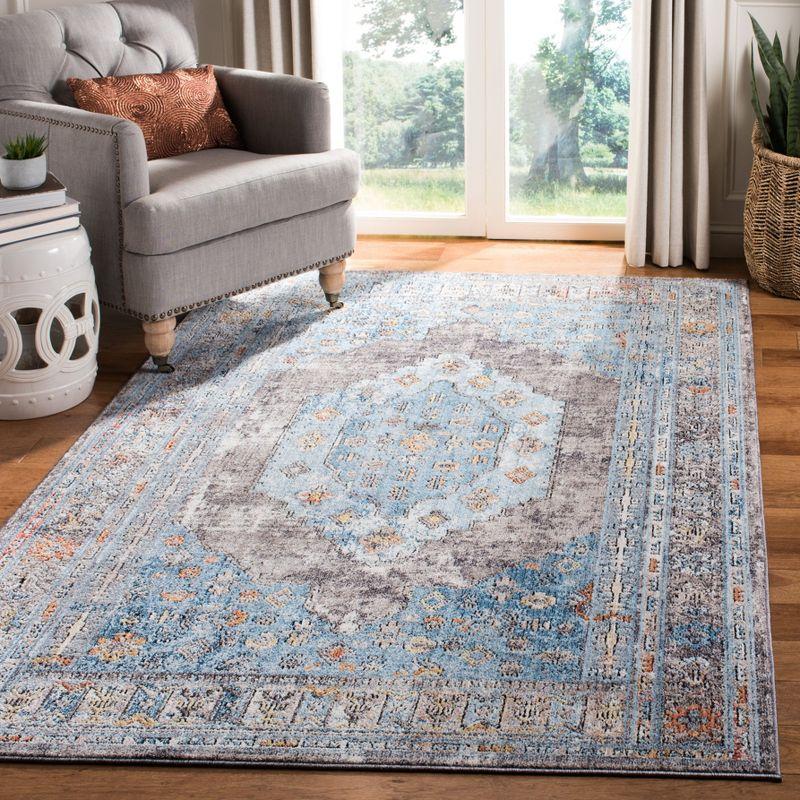 Serene Waters 4' x 6' Hand-Knotted Blue Synthetic Area Rug