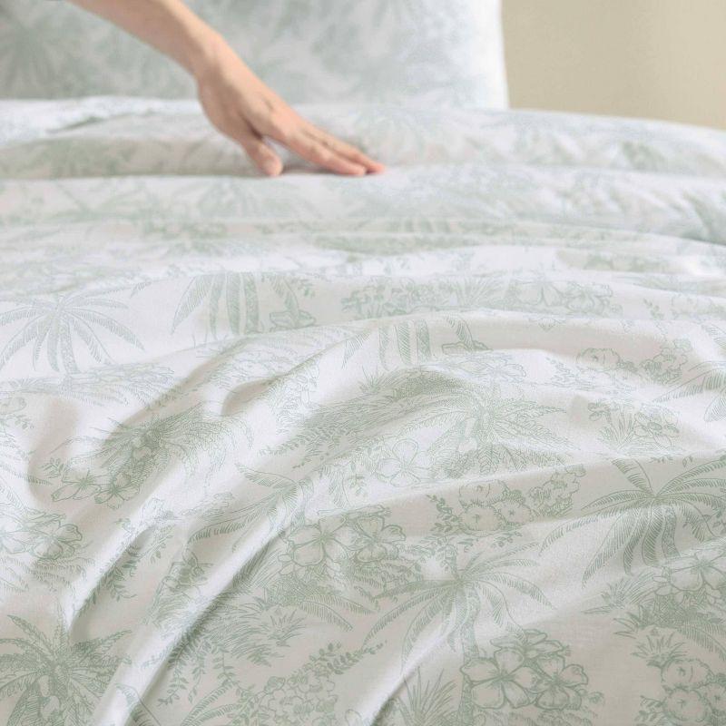 Tommy Bahama Pen And Ink Green Cotton Duvet Cover Set