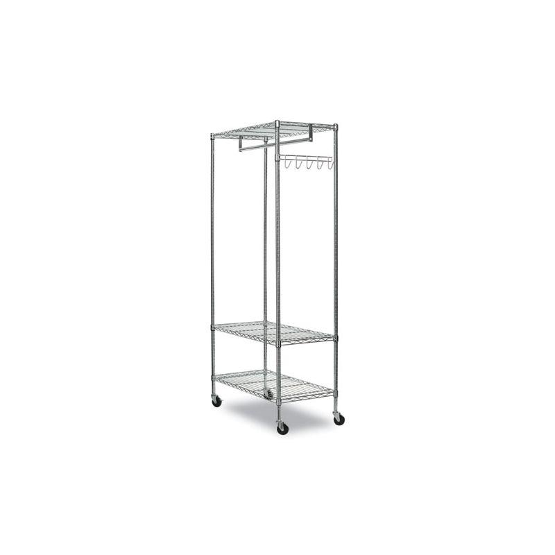 Alera® Wire Shelving Series Metal Rolling Clothing Rack