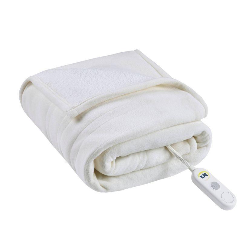 Serta Fleece to Sherpa Heated Throw