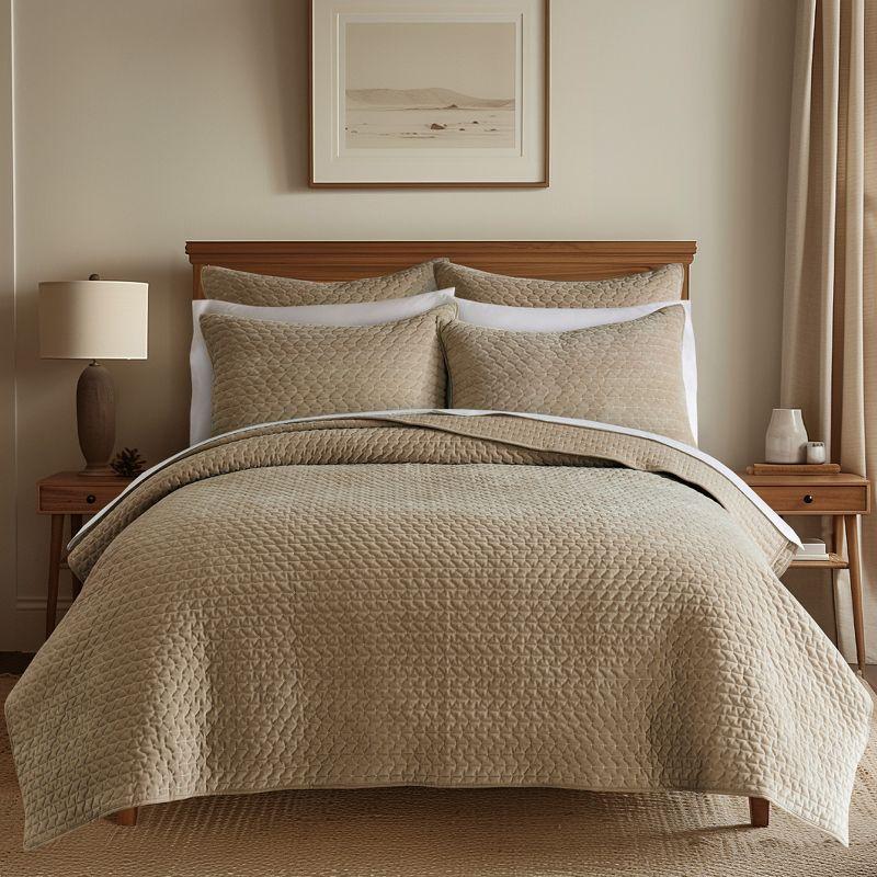 Velvet Stitch Taupe with White Euro Sham Set of 2 - Levtex Home