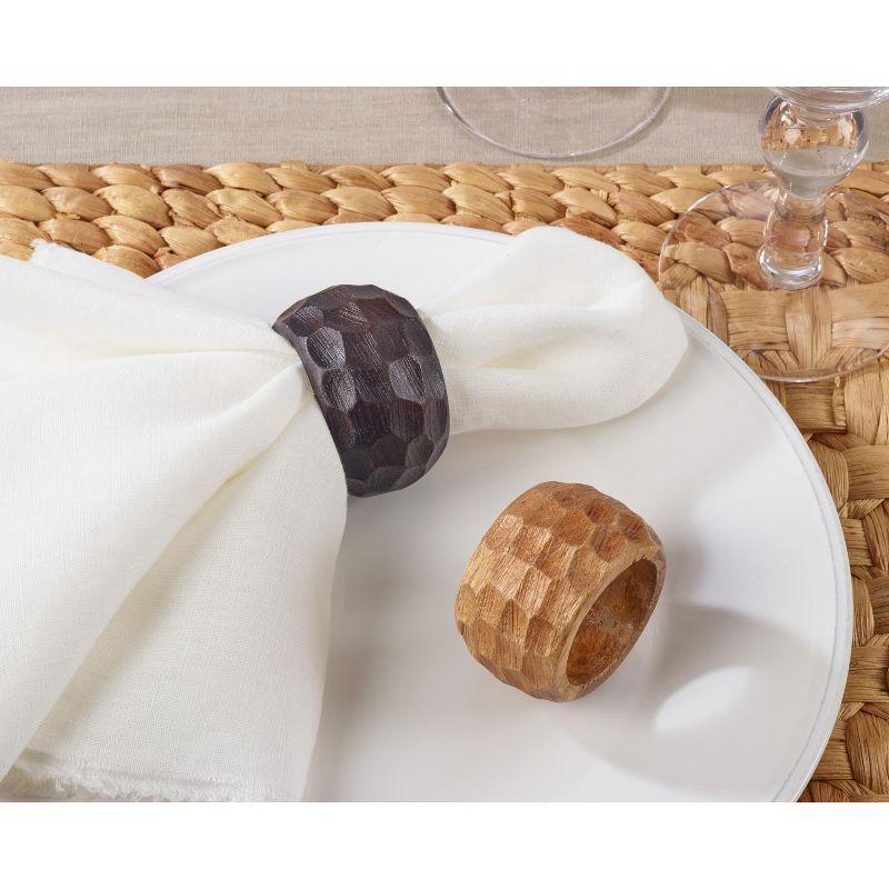 Saro Lifestyle Chunky Wood Dinner Napkin Rings (Set of 4)