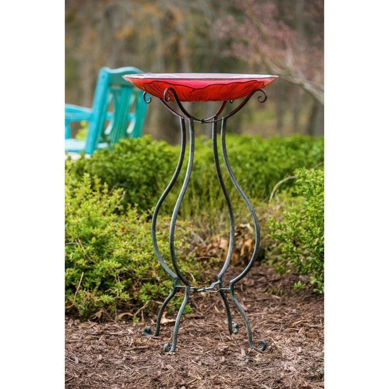 Home & Garden 29.5" Scroll Birdbath Stand Pantina Tall Evergreen Enterprises Inc  -  Bird Baths