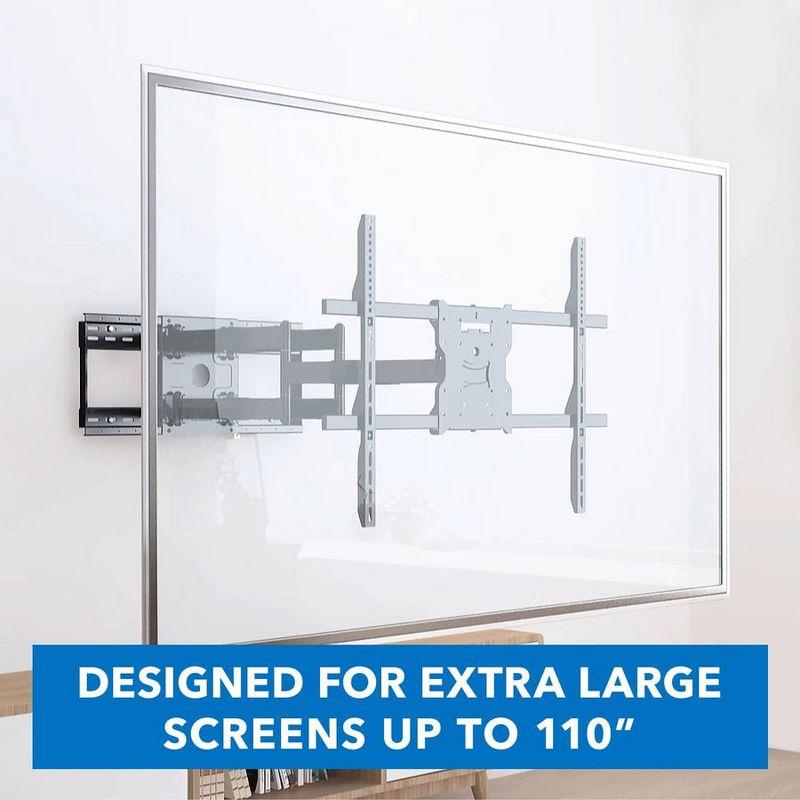 Mount-It! Full Motion TV Wall Mount with 39 Inch Long Extension Arms, Heavy Duty Dual Arm TV Mount Fits 65 to 110 Inch TVs & Fits 16 and 24 Inch Studs