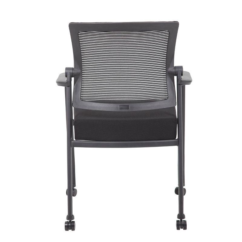 Mesh 4 Legged Guest Chair Black - Boss Office Products: Upholstered, Breathable, Fixed Height