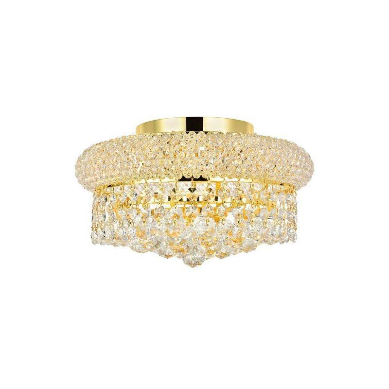 Elegant Lighting Primo 4 light Gold Flush Mount Clear Royal Cut Crystal