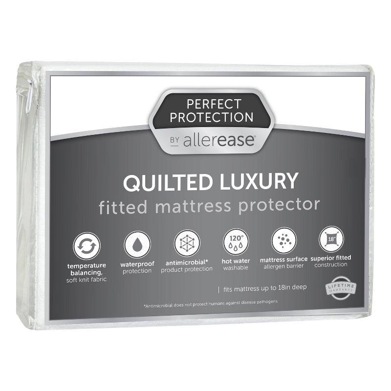 Allerease Full Perfect Protection Quilted Luxury Waterproof Machine Washable Fitted Mattress Protector: Polyester, OEKO-TEX Certified