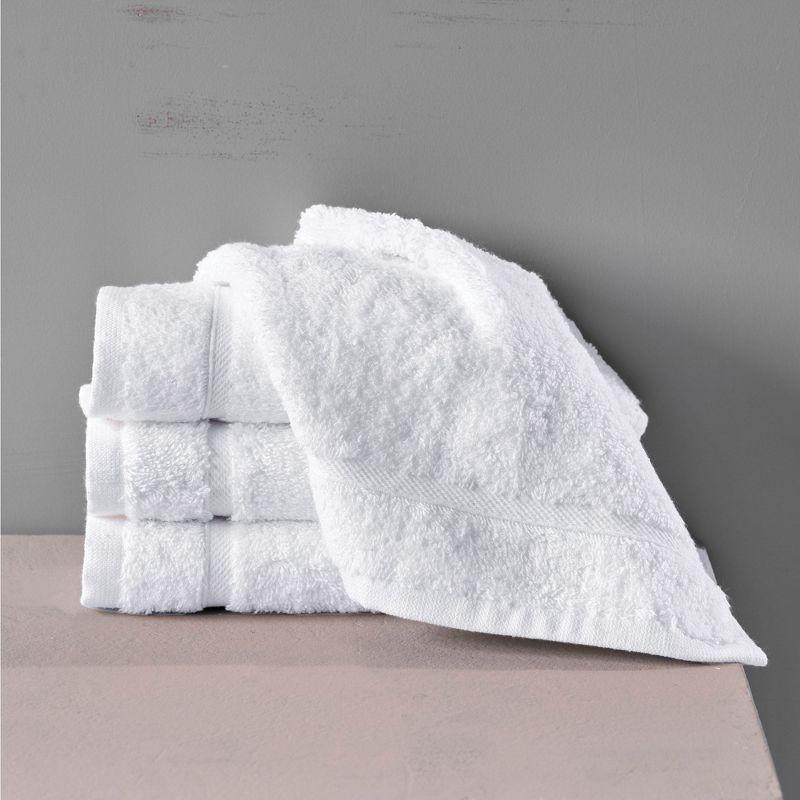 Hawmam Linen Washcloth Linen Set Original Turkish Cotton, Maximum Softness & Absorbency Face Towels for Kitchen & Cleaning (White)