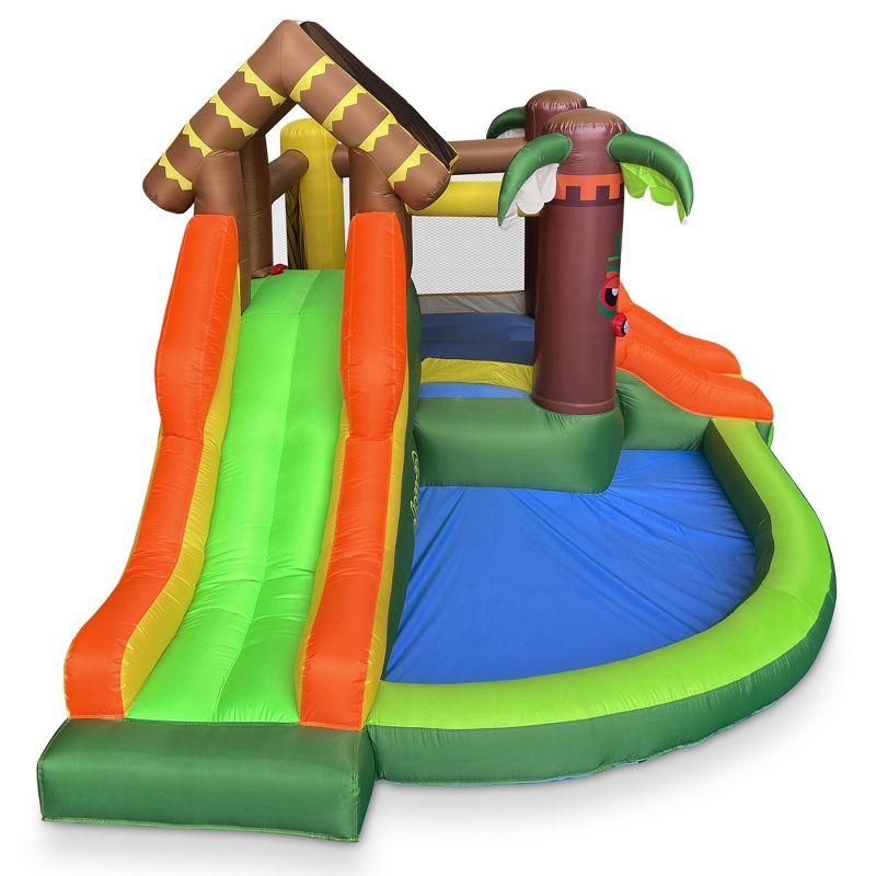 Cloud 9 Bounce House, Jungle Theme, with Blower - Inflatable Bouncer with Two Slides, Jumping Area, and Ball Pit