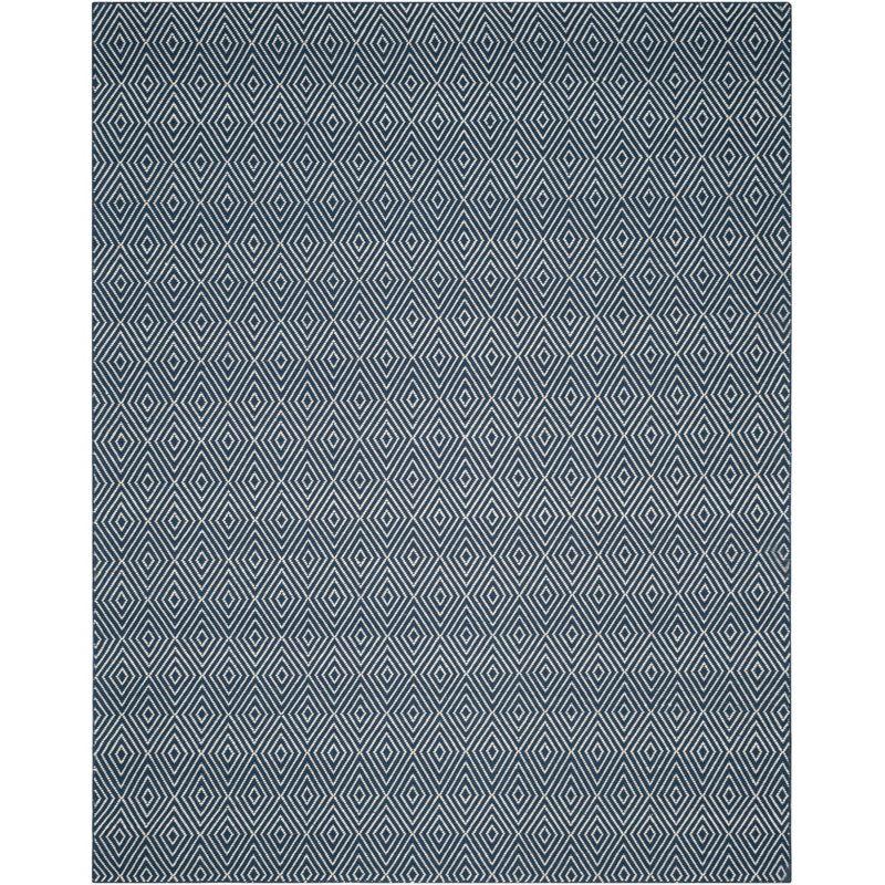 Wilton WIL715 Hand Hooked Indoor Area Rug - Navy/Ivory - 8'x10' - Safavieh