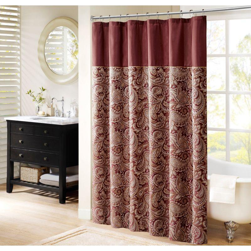 Aubrey Paisley Jacquard Shower Curtain